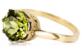 Žlutý peridot 14k žluté zlato Vintage style vrc366y